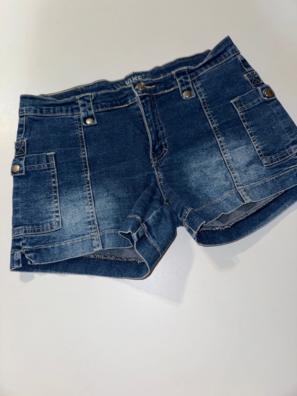 Y2K O’Lico Women's Dark‎ Blue Washed Denim Cargo styled  Shorts